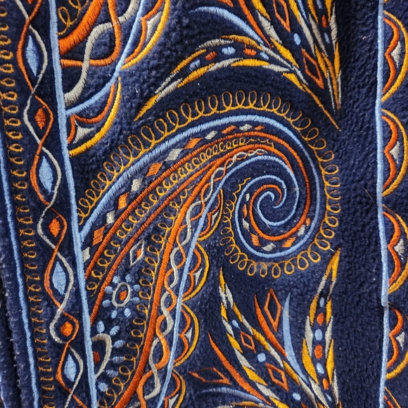 Bob Mackie Blue Vest with Brown Fur Collar - Picture 2 of 4